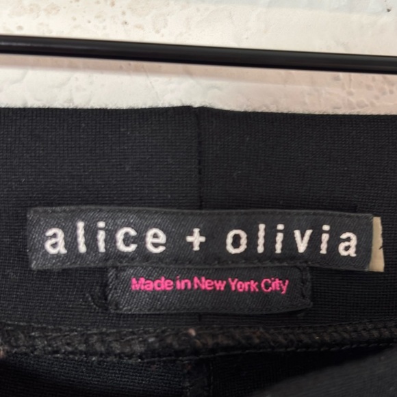 ALICE + OLIVIA LEATHER SIDE PANEL BLACK STRETCHY LEGGINGS NO SIZE - Picture 7 of 7